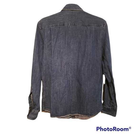 Black and Brown dark blue denim shirt - Picture 2 of 5